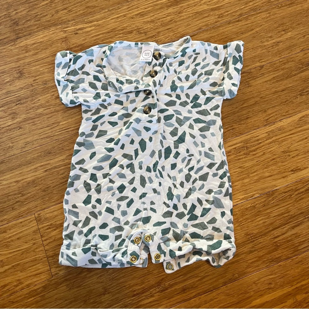 Lou Lou and Company Green and White Bodysuit